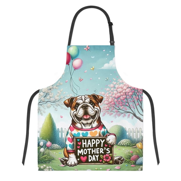 Happy Mother's Day Best Bulldog Mom Ever Apron Dog Lover Gifts Idea for Cooking Grilling Baking Painting Gardening - 03002