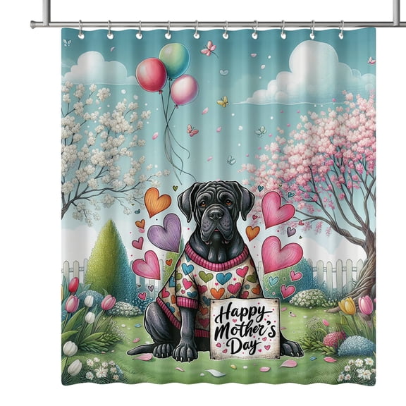Happy Mother's Day Best Cane Corso Mom Ever Shower Curtain Italian Mastiff Dog Lover Gifts Idea Waterproof Bathroom Bathtub Curtain - 03002