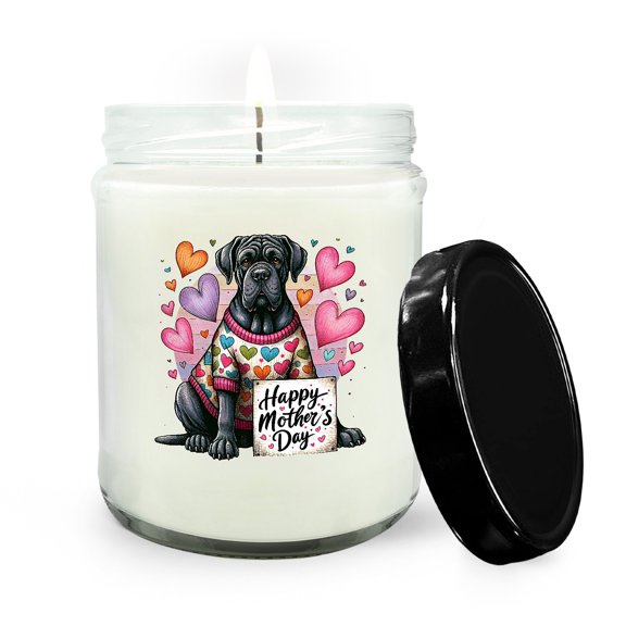 Happy Mother's Day Best Cane Corso Mom Ever Soy Wax Candle Italian Mastiff Dog Lover Gifts Idea 16oz White Vanilla Candle - 03002