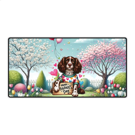 Happy Mother's Day Best English Springer Spaniel Mom Ever Desk Mat Full Keyboard Mouse Pad Springers Dog Lover Gifts Large Mousepad - 03002