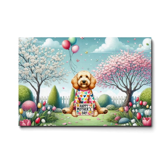 Happy Mother's Day Best Goldendoodle Mom Ever Horizontal Matte Canvas Poster Doodle Dog Lover Gifts Idea Wall Art Home Decor - 03002