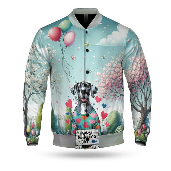 Happy Mother's Day Best Great Dane Mom Ever All Over Print 3D Baseball Jacket Danes Dog Lover Gifts Bomber Jacket Softball - 03002
