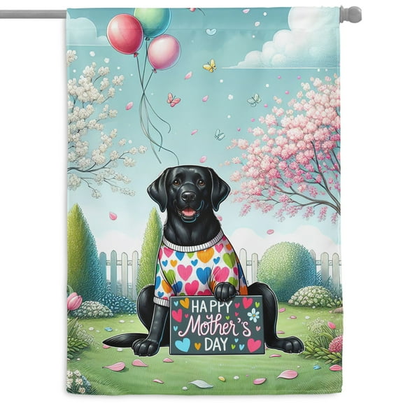 Happy Mother's Day Best Labrador Retriever Mom Ever House Flag 28x40in Double Sided Lab Dog Lover Gifts Outdoor Decor - 03002