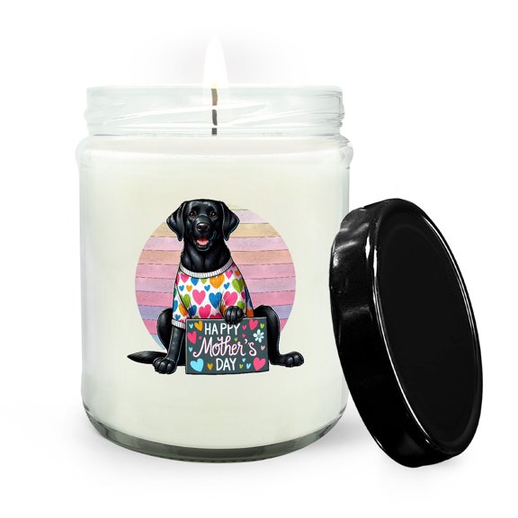 Happy Mother's Day Best Labrador Retriever Mom Ever Soy Wax Candle Lab Dog Lover Gifts 16oz White Vanilla Candle - 03002