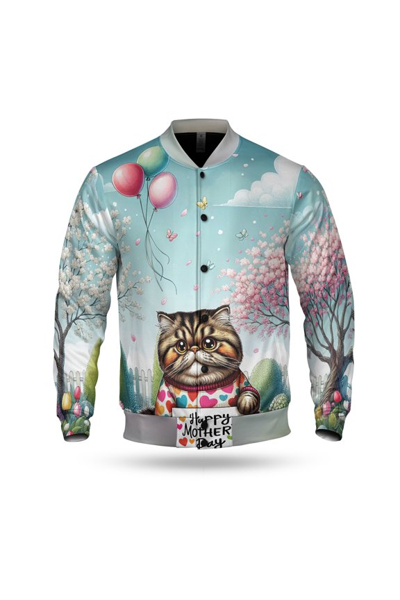 Happy Mother's Day Best Persian Mom Ever All Over Print 3D Baseball Jacket Cat Lover Kitten Owner Gifts Bomber Jacket Softball - 03002