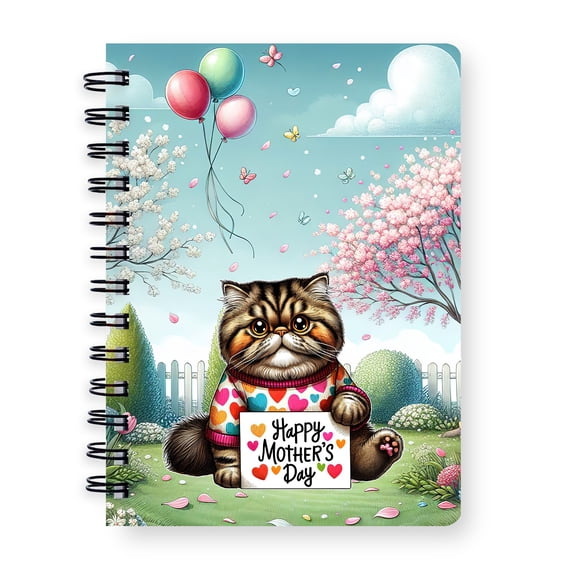 Happy Mother's Day Best Persian Mom Ever Spiral Bound Journal Cat Lover Kitten Owner Gifts 5x7in Spiral Notebook - 03002
