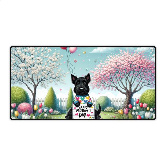 Happy Mother's Day Best Scottish Terrier Mom Ever Desk Mat Full Keyboard Mouse Pad Scottie Dog Lover Gifts Large Mousepad - 03002