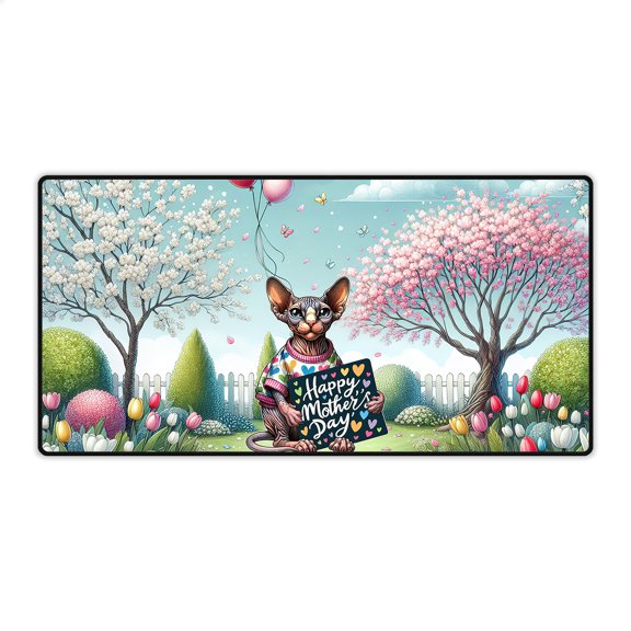 Happy Mother's Day Best Sphynx Mom Ever Desk Mat Full Keyboard Mouse Pad Cat Lover Kitten Owner Gifts Idea Large Mousepad - 03002