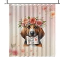 thumbnail image 1 of Happy Mother's Day Bloodhound with Flower Crown and Greeting Card Shower Curtain Dog Lover Waterproof Bathroom Bathtub Curtain - 13004, 1 of 5