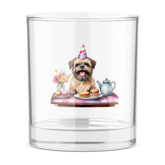 Happy Mother's Day Brussels Griffon with Sweets and Flowers at a Picnic 11oz Whiskey Glass Mug Griff Dog Lover Whiskey Cocktail Glasses Cup - 13005