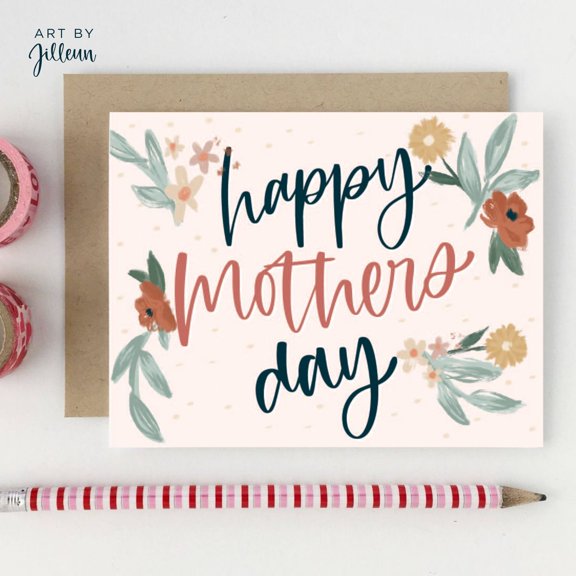 Happy Mother’s Day Card – Floral Design with Heartfelt Message – Blank Inside with Envelope – Perfect for Celebrating Moms