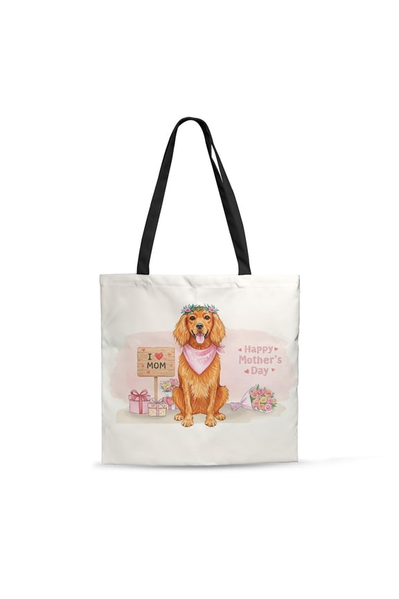 Happy Mother's Day English Setter Love Dog Mom Heart Flower All Over Print 3D Canvas Tote Bag Dog Lover Reusable Handbag - 12004