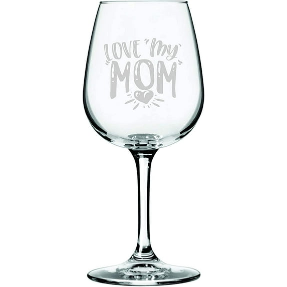 Happy Mother's Day Etched 12.75oz Libbey Wine Glass Love You Mom