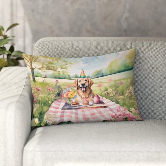Happy Mother's Day Golden Retriever with Sweets and Flowers at a Picnic Pillowcase Double Sided Goldens Dog Lover Gifts Idea Pillow Case Covers - 13005