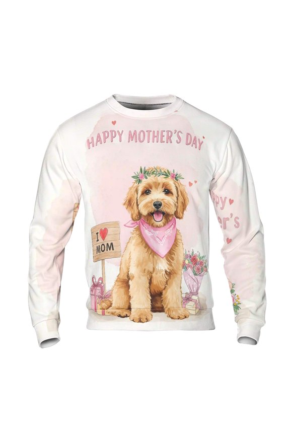 Happy Mother's Day Goldendoodle Love Dog Mom Heart Flower All Over Print 3D Sweatshirt Unisex Merch Doodle Dog Lover Gifts Idea - 12004