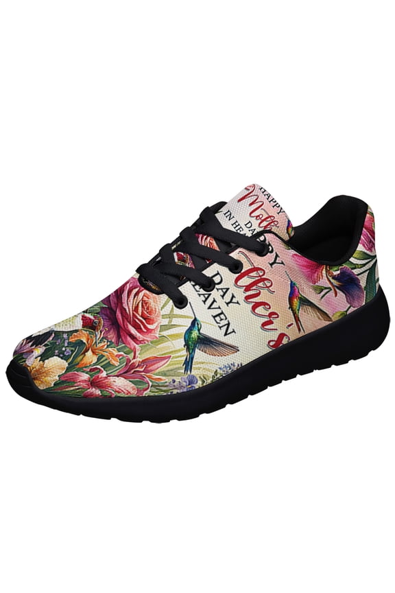 Happy Mother's Day In Heaven Hummingbirds Shoes Sneakers for Women Men Black Size 13