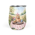 thumbnail image 1 of Happy Mother's Day Maine Coon with Sweets and Flowers at a Picnic 12oz Stainless Steel Wine Tumbler Insulated Cup with Lid Cat Lover Kitten Owner Gifts - 13005, 1 of 5