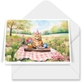 thumbnail image 1 of Happy Mother's Day Maine Coon with Sweets and Flowers at a Picnic 7x5in Folded Greeting Card Cat Lover Kitten Owner Gifts Single Note Card with Envelope - 13005, 1 of 5