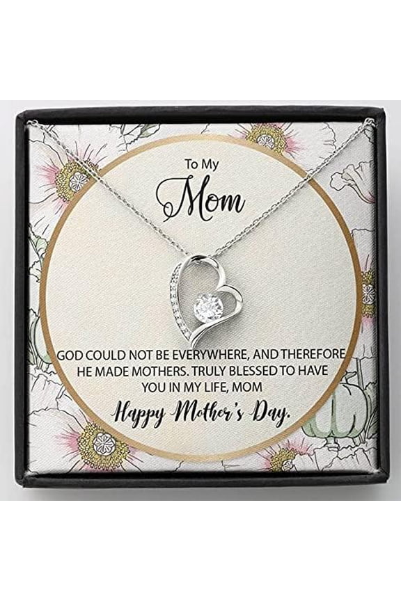 Happy Mother's Day for Mom, Forever Love Necklace, Mother's Day, Mom Gift from Son, Gift for Mom, Christmas, Birthday, Graduation, Jewelry for Her Truly blessed to have you in my life mom