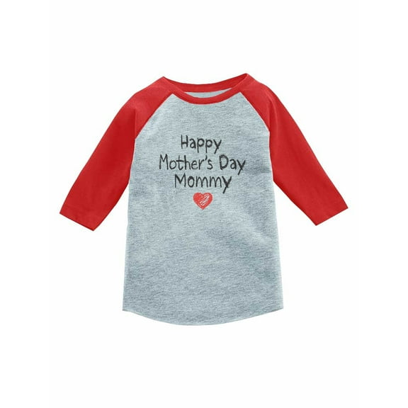 Happy Mother's Day Mommy Gift For Mom 3/4 Sleeve Baseball Jersey Toddler Shirt 4T Red