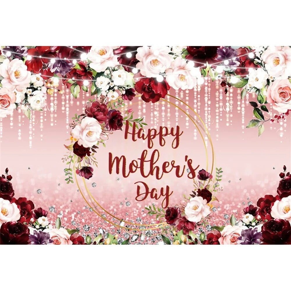 Happy Mother's Day Photo Backdrop Mother's Day Love Decortion Pink ...
