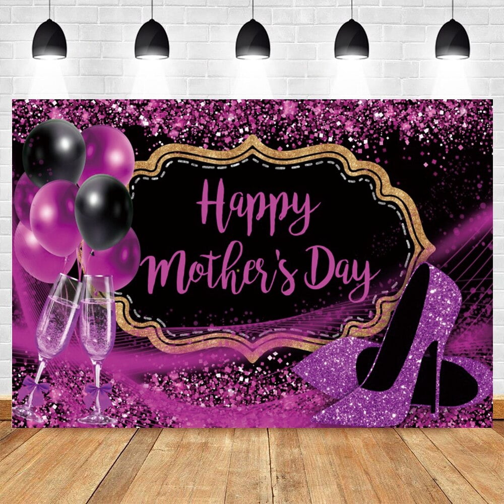 Happy Mother's Day Photography Backdrop for Mom Pink Flower Red Rose ...