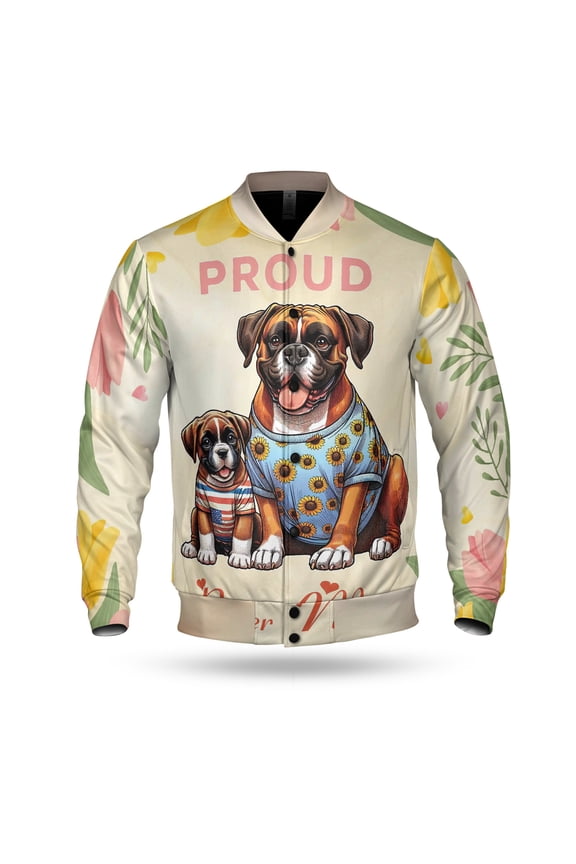 Happy Mother's Day Proud Boxer Mom All Over Print 3D Baseball Jacket Boxers Dog Lover Gifts Idea Bomber Jacket Softball - 03003