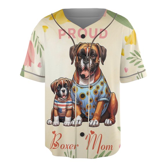 Happy Mother's Day Proud Boxer Mom All Over Print 3D Baseball Shirt Boxers Dog Lover Gifts Idea Softball Sport - 03003