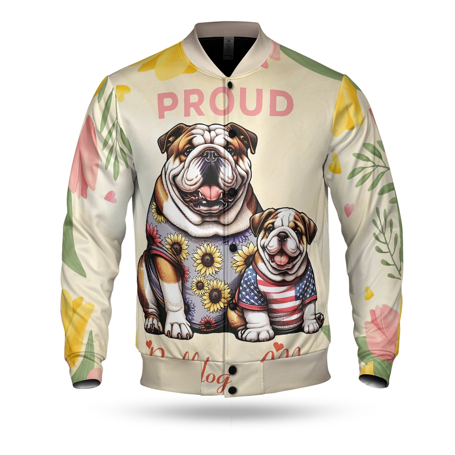 Happy Mother #39 s Day Proud Bulldog Mom All Over Print 3D Baseball Jacket Happy Mother #39 s Day Proud Bulldog Mom All Over Print 3D Baseball Jacket