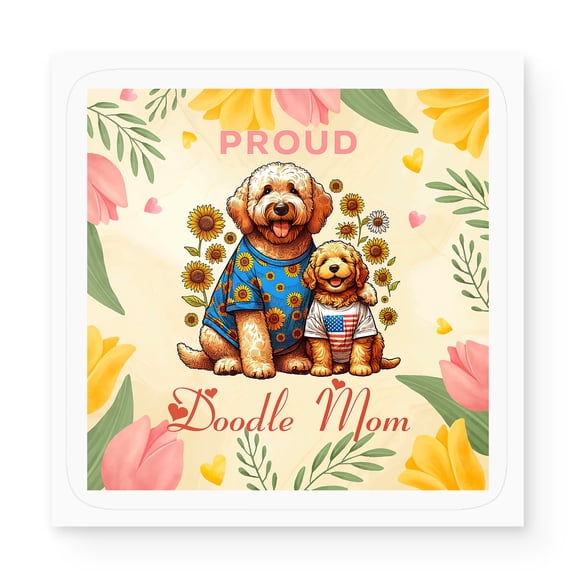 Happy Mother's Day Proud Doodle Mom Goldendoodle Vinyl Sticker Doodle Dog Lover Gifts Idea Waterproof Decal Art Decor - 03003