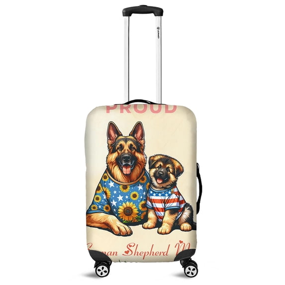 Happy Mother's Day Proud German Shepherd Mom Gsd Travel Luggage Cover Alsatian Dog Lover Gifts Suitcase Dust Protective Decor - 03003