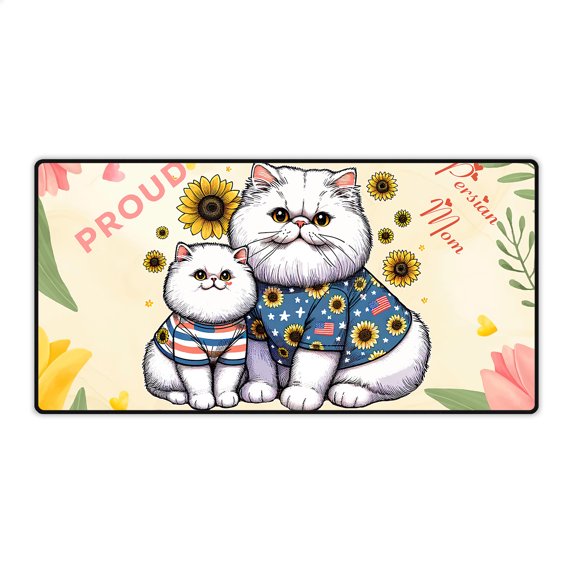 Happy Mother's Day Proud Persian Mom Desk Mat Full Keyboard Mouse Pad Cat Lover Kitten Owner Gifts Large Mousepad - 03003