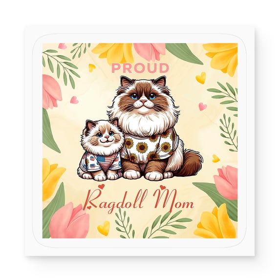 Happy Mother's Day Proud Ragdoll Mom Vinyl Sticker Cat Lover Kitten Owner Gifts Idea Waterproof Decal Art Decor - 03003