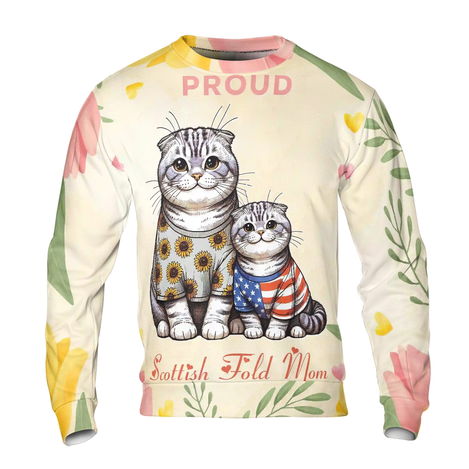Happy Mother's Day Proud Scottish Fold Mom All Over Print 3D Sweatshirt ...