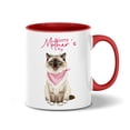 thumbnail image 1 of Happy Mother's Day Ragdoll Love Cat Mom Heart Flower 11oz Accent Two-tone Mug Cat Lover Kitten Owner Gifts Idea Coffee Tea Cup - 12004, 1 of 5
