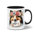 thumbnail image 1 of Happy Mother's Day Shetland Sheepdog with Flower Crown and Greeting Card 11oz Accent Two-tone Mug Sheltie Dog Lover Gifts Coffee Tea Cup - 13004, 1 of 5