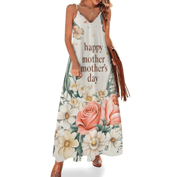 Happy Mother's Day Sleeveless Dress Women's Luxury Party Dress Birthday Dresses for Women