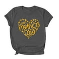 thumbnail image 1 of Happy Mother's Day Tees for Women Summer Letter Print Hearts Short Sleeve Shirts Crew Neck Casual Loose Tops (S, Gray), 1 of 6