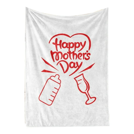 Happy Mother's Day Throw Blanket Machine Washable Cozy Blanket for Couch Sofa Bed Office All Seasons BL320 100x120cm