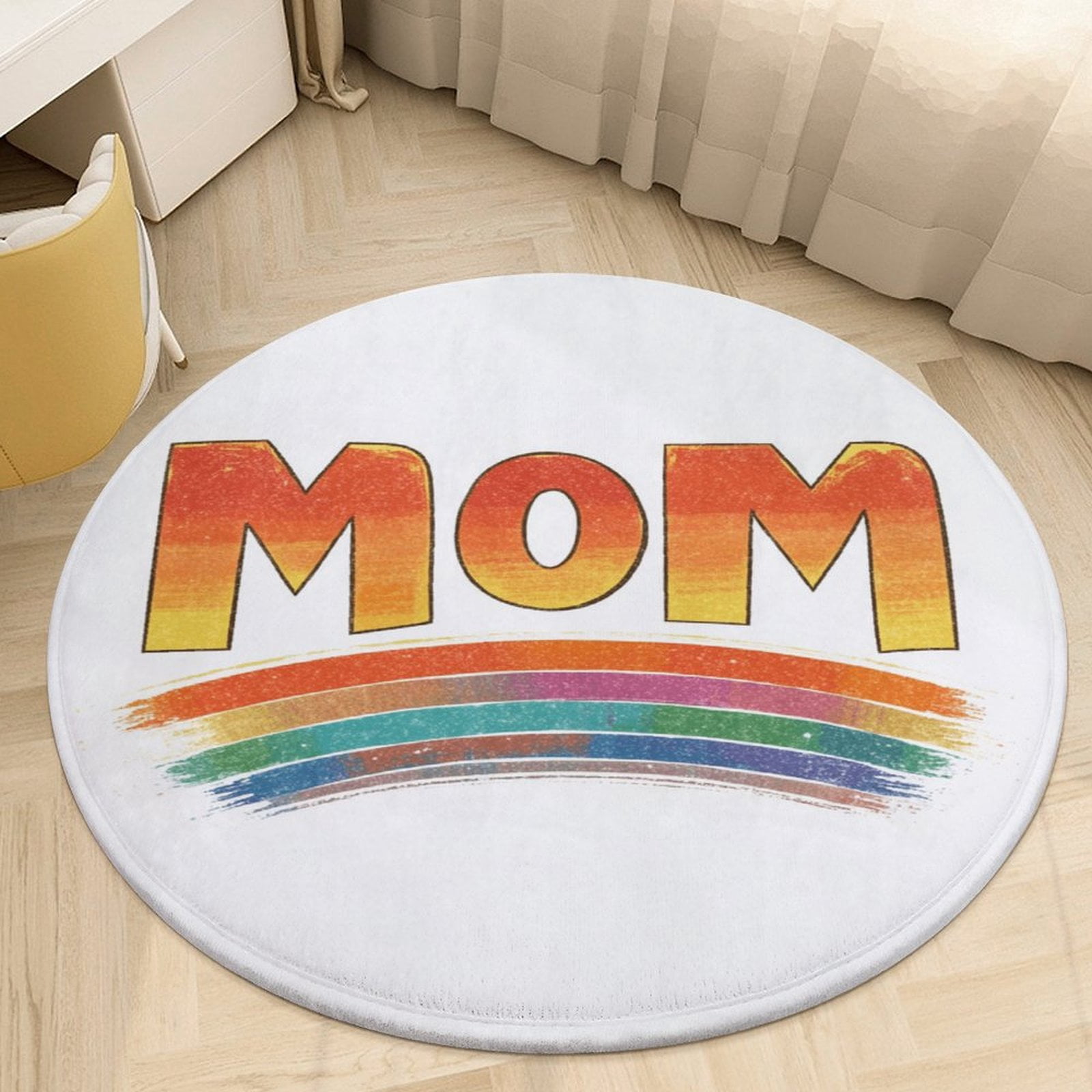 Happy Mother's Day Washable Round Rug -Circle Area Rugs for Bedroom ...