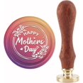 thumbnail image 1 of Happy Mother's Day Wax Seal Stamp Rose Sealing Wax Stamps Wreath 30mm Retro Vintage Removable Brass Stamp Head with Wood Handle for Wedding Invitations Cards Gift Wrapping, 1 of 9