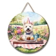 thumbnail image 1 of Happy Mother's Day West Highland White Terrier with Sweets and Flowers at a Picnic Round Wood Sign Westie Westy Dog Lover Hanging Wall Home Decor - 13005, 1 of 5