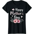 thumbnail image 1 of Happy Mother's Day With Floral Mom Mommy Grandma Womens T-Shirt, 1 of 4