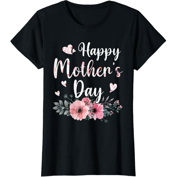 Happy Mother's Day With Floral Mom Vintage Funny Gifts T-shirt