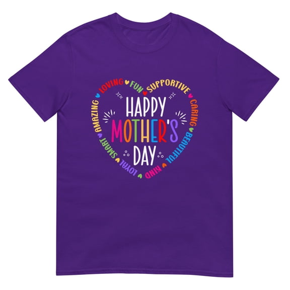 Happy Mother's Day for Women Mom Grandma Funny Mother's Day T-Shirt (Purple, S)