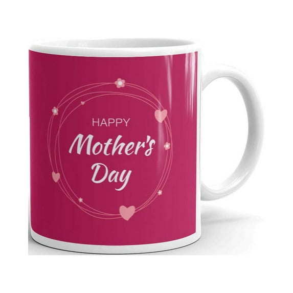 Happy Mother’s Day with Hearts & Flowers Coffee Tea Ceramic Mug Office Work Cup Gift 15 oz