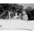 thumbnail image 1 of Happy Mother with Two Children in Convertible Car Poster Print - 18 x 24 in., 1 of 1