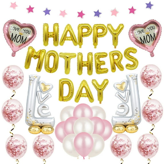 Happy Mothers Day Balloons Banner, Mom Mothers Day Party Decorations Supplies