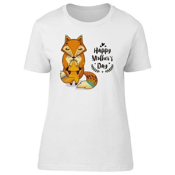 Happy Mothers Day Fox Love T-Shirt Women -Image by Shutterstock, Female Medium