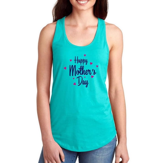 Happy Mothers Day Hearts Racerback Tank Women -Image by Shutterstock, Female Medium